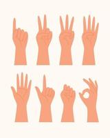 Set of Hands Gesture for Counting Concept Illustration vector