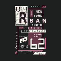 new york urban city text frame typgraphy vector print