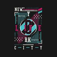 new york city text frame abstract graphic typography vector print