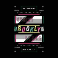 brooklyn new york city abstract graphic typography text frame vector print