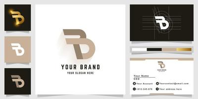 Letter B or BD monogram logo with business card design vector