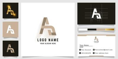 Letter Aa or Ab monogram logo with business card design vector