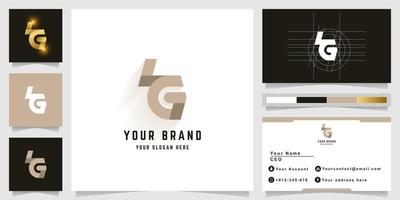 Letter LG or LTG monogram logo with business card design vector