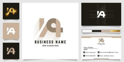 Letter NA or Vq monogram logo with business card design vector