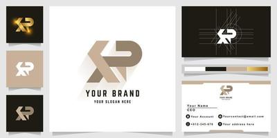 Letter XP or XR monogram logo with business card design vector