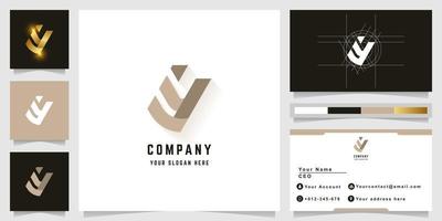 Letter iY or EY monogram logo with business card design vector