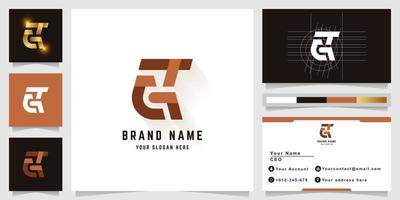 Letter GT or GaT monogram logo with business card design vector