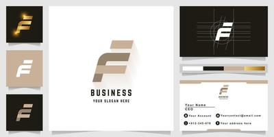 Letter FE or EF monogram logo with business card design vector