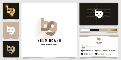 Letter bg or b9 monogram logo with business card design vector