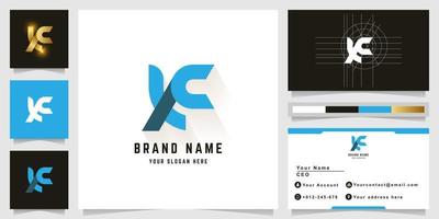 Letter XC or XF monogram logo with business card design vector