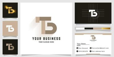 Letter TG or Tb monogram logo with business card design vector