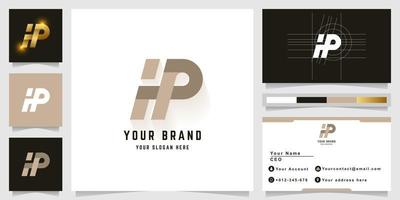 Letter HP or iP monogram logo with business card design vector