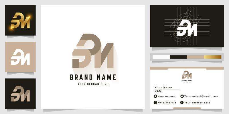 Letter BN or aaN monogram logo with business card design