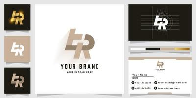 Letter tR or LR monogram logo with business card design vector