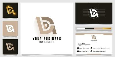 Letter DN or ND monogram logo with business card design vector