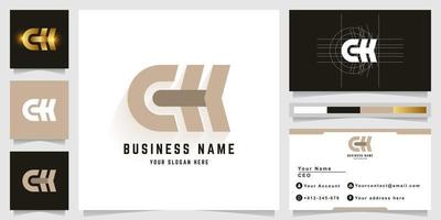 Letter CH or EH monogram logo with business card design vector