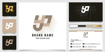 Letter yp or yo monogram logo with business card design vector