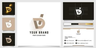 Letter Di or Db monogram logo with business card design vector