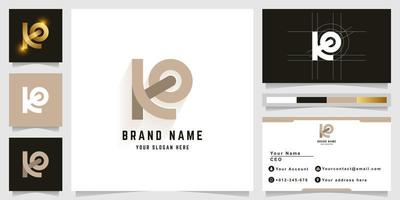 Letter Ko or KLo monogram logo with business card design vector