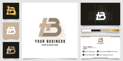 Letter HB or LhB monogram logo with business card design vector