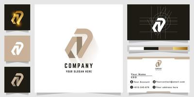 Letter ND or NP monogram logo with business card design vector