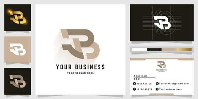 Letter JB or aB monogram logo with business card design vector