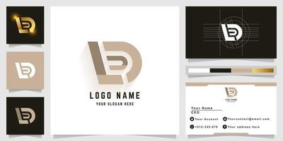 Letter D or LD monogram logo with business card design vector