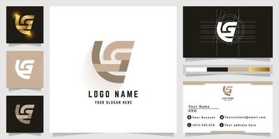 Letter tG or LG monogram logo with business card design vector