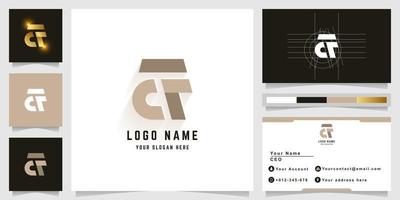 Letter EF or CF monogram logo with business card design vector