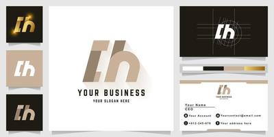 Letter Ch or ah monogram logo with business card design vector