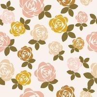 Seamless  hand drawn  roses flowers pattern. vector