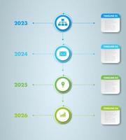 infografía de negocios. vector de diseño de infografías de línea de tiempo. plantilla de opciones de infografía abstracta. ilustración vectorial concepto de negocio con 4 opciones, pasos o procesos.