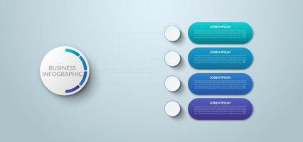 Business Infographic. Modern infographic template. Abstract diagram with 4 steps, options, parts, or processes. Vector business template for presentation. Creative concept for infographic