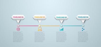 Business Infographic. Timeline infographics design vector. Abstract infographics options template. Vector illustration. Business concept with 4 options, steps, or processes.