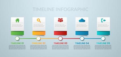 infografía de negocios. vector de diseño de infografías de línea de tiempo. plantilla de opciones de infografía abstracta. ilustración vectorial concepto de negocio con 5 opciones, pasos o procesos.