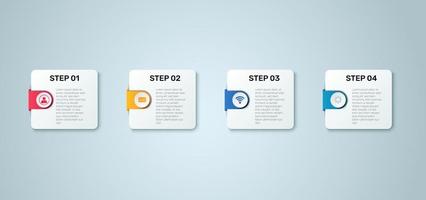 Business Infographic. Timeline infographics design vector. Abstract infographics options template. Vector illustration. Business concept with 4 options, steps, or processes.