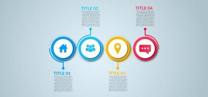 infografía de negocios. vector de diseño de infografías de línea de tiempo. plantilla de opciones de infografía abstracta. ilustración vectorial concepto de negocio con 4 opciones, pasos o procesos.