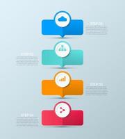 infografía de negocios. plantilla infográfica moderna. diagrama abstracto con 4 pasos, opciones, partes o procesos. plantilla de negocio vectorial para presentación. concepto creativo para infografía vector