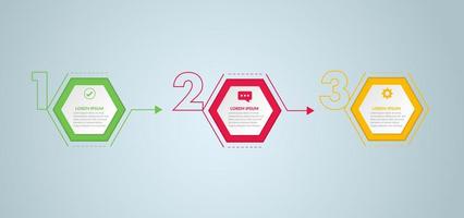 Business Infographic. Infographic design template. The Infographic hexagons can be used for workflow layouts, diagrams, banners, and Web design. Vector illustration Timeline infographics design