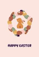 Happy Easter greeting card. Vector illustration