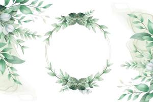 Beautiful Watercolor Floral leaves background vector