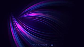 Abstract colorful neon light with motion blur in line curve shape and sparkling effect decoration. Futuristic light effect background vector