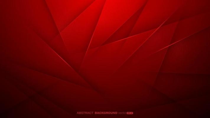 Red abstract background with triangle, lines stripe and light composition. Modern polygonal design concept