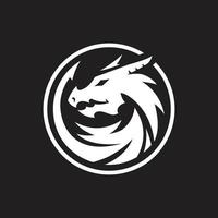 Dragon head circle symbol template vector