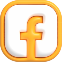 botón de medios sociales con icono amarillo dentro, aplicación móvil para compartir con otras personas 3d renderizado png