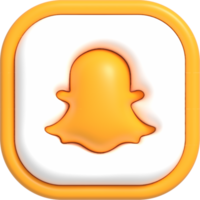 Social media button with yellow icon inside, Mobile application for sharing with other people 3D render png