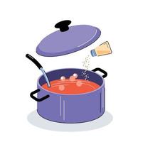 Ilustración de vector de olla de cocina de cocina