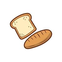 Bread vector illustration with a colorful hand-drawn style isolated on white background