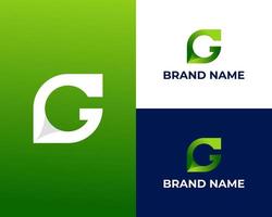 Abstract Initial Modern Letter G and leaf Logo vector