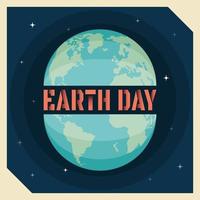 Vector illustration of world earth day, with a retro feel.